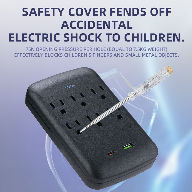 美国标准转换插座，一转五孔，一转八孔带USB，旅行便携转换插座，110V~240V宽电压。