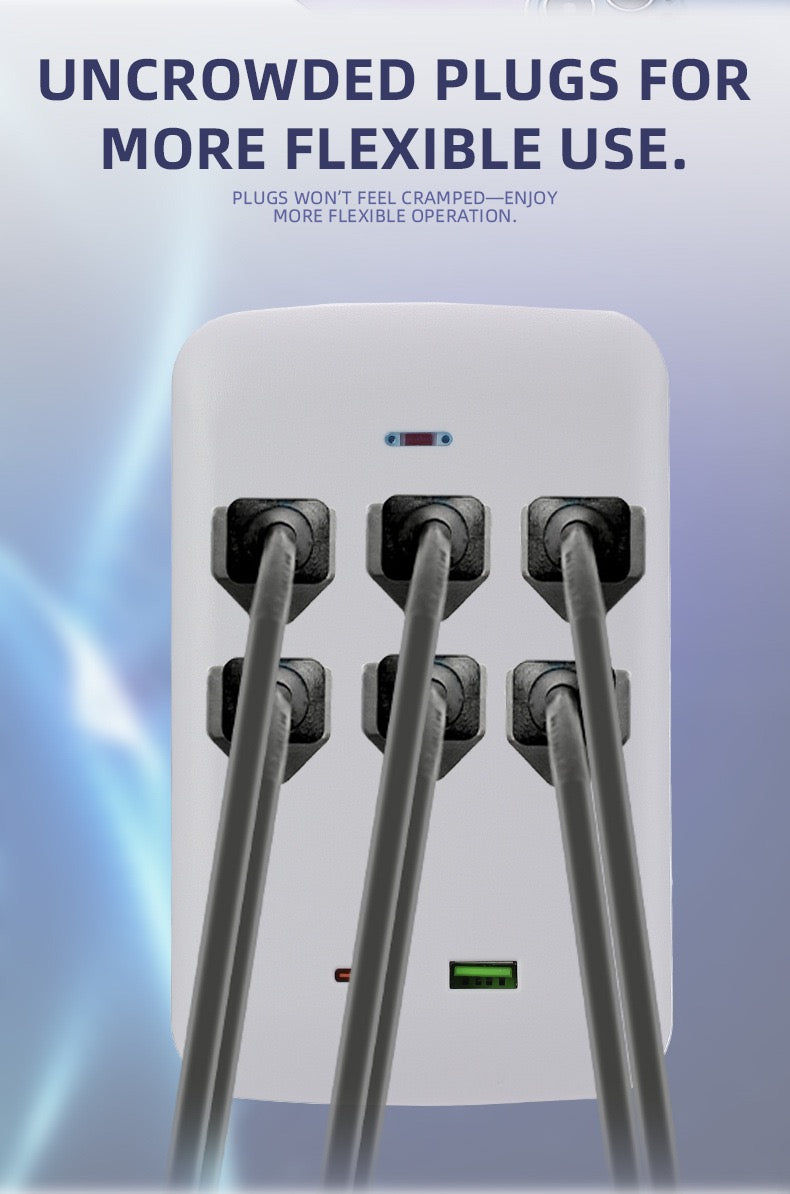 美国标准转换插座，一转五孔，一转八孔带USB，旅行便携转换插座，110V~240V宽电压。