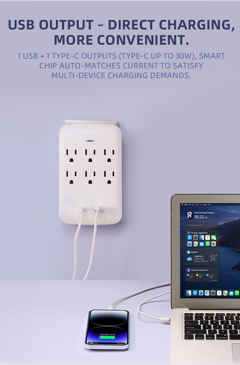 美国标准转换插座，一转五孔，一转八孔带USB，旅行便携转换插座，110V~240V宽电压。