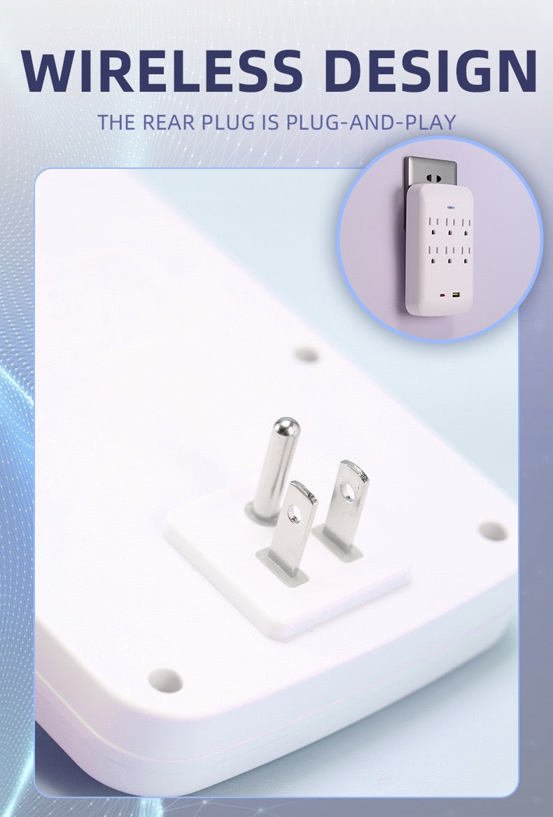 美国标准转换插座，一转五孔，一转八孔带USB，旅行便携转换插座，110V~240V宽电压。