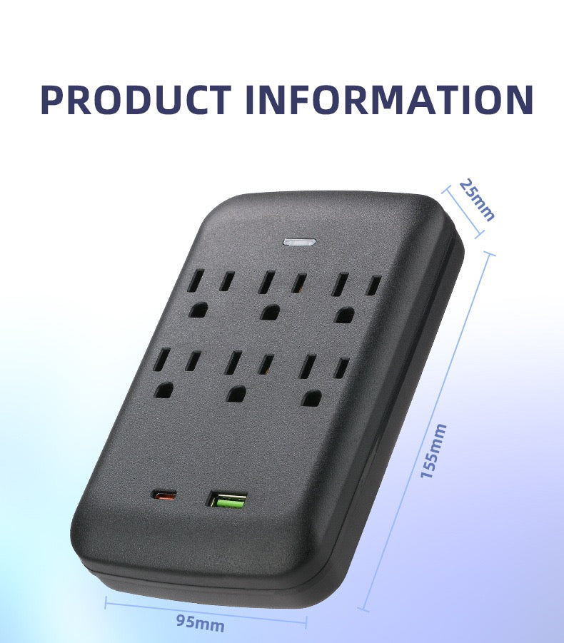 美国标准转换插座，一转五孔，一转八孔带USB，旅行便携转换插座，110V~240V宽电压。