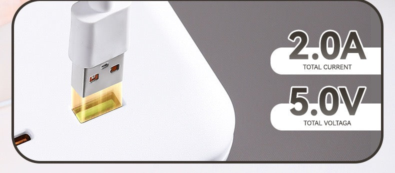 美国标准转换插座，多功能插座扩展器USB墙充 - 带2个插座和4个USB端口，浪涌保护，适用于邮轮旅行，酒店，大学宿舍，白色，