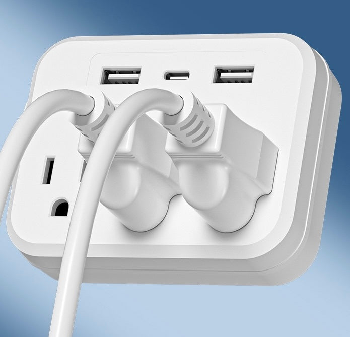 110V~240V宽电压，美国标准转换插座，一转六旅行便携转换插座。