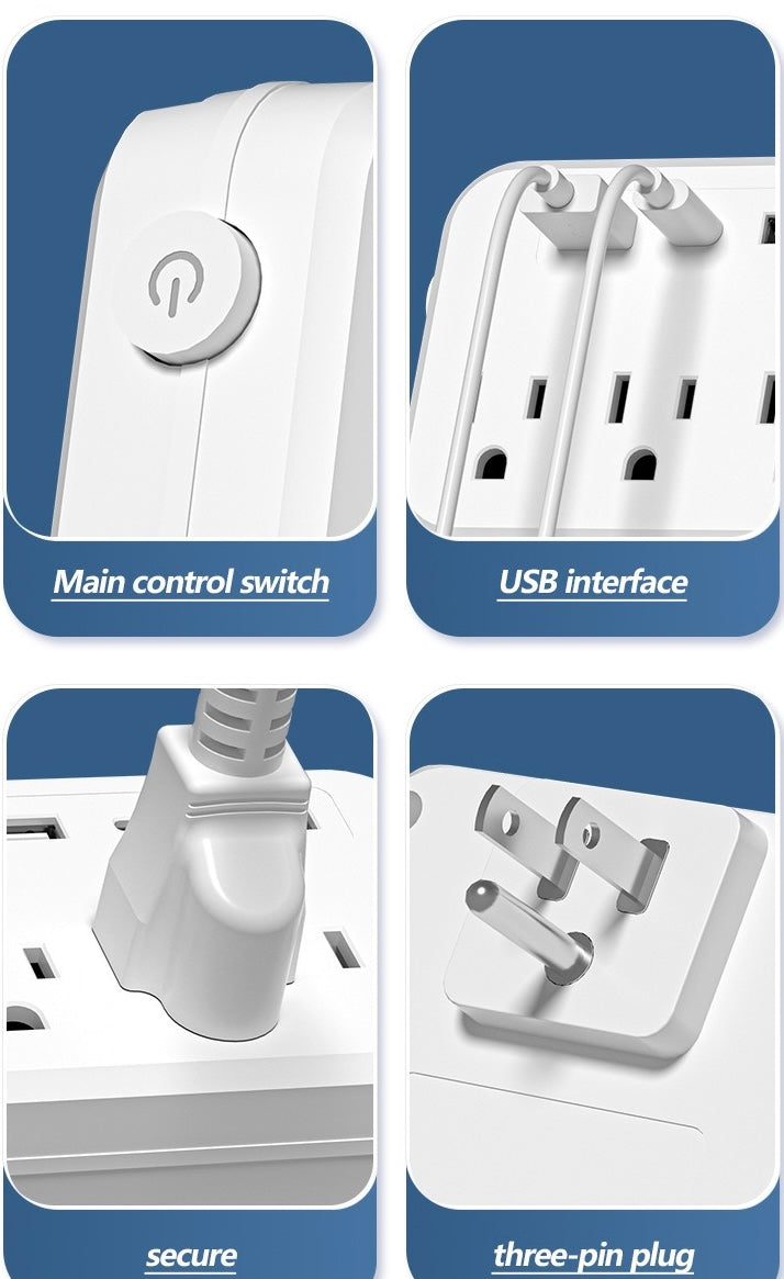 110V~240V宽电压，美国标准转换插座，一转六旅行便携转换插座。