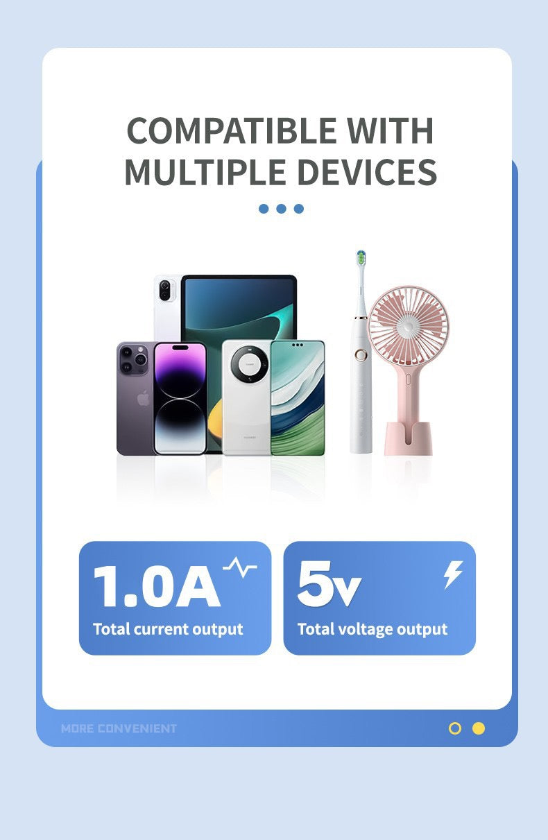 带触摸夜灯的插头适配器，带 1个 Type-C 接口和 2 个 USB 接口，欧标电源插座墙插，适用于旅行，家庭、办公室（白色）