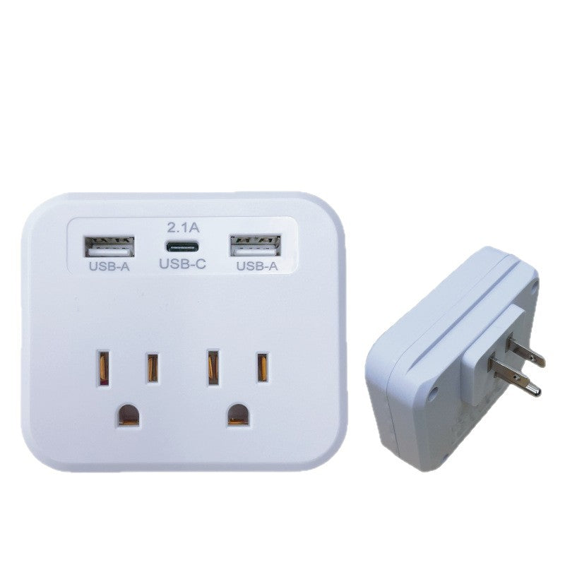 美国标准转换插座，一转五旅行便携转换插座，110V~240V宽电压。