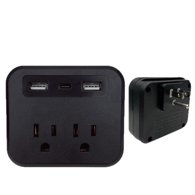 美国标准转换插座，一转五旅行便携转换插座，110V~240V宽电压。
